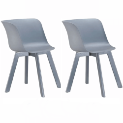 2 kusy, stolička, sivá/buk v sivej farbe, LEVIN, poškodený tovar