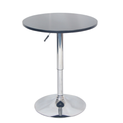 Barový stôl s nastaviteľnou výškou, čierna, BRANY NEW
