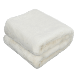 Kožušinová deka, biela, 150x180, RABITA NEW TYP 7