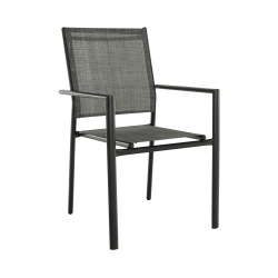 Záhradná stohovateľná stolička, sivá/čierna, TELMA